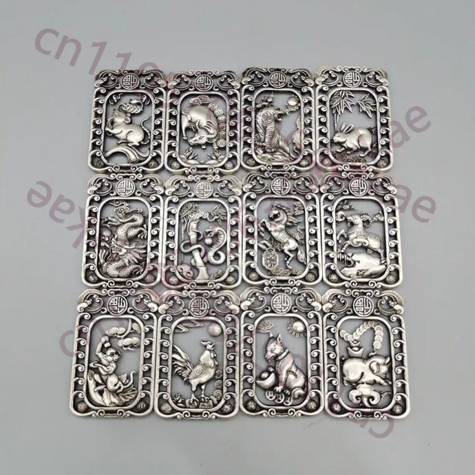 12Pcs Ancient Chinese Zodiac Zodiac Silver Hollowed Out Safety Talisman Set
12Pcs Ancient Chinese Zodiac Zodiac Silver Hollowed Out Safety Talisman Set