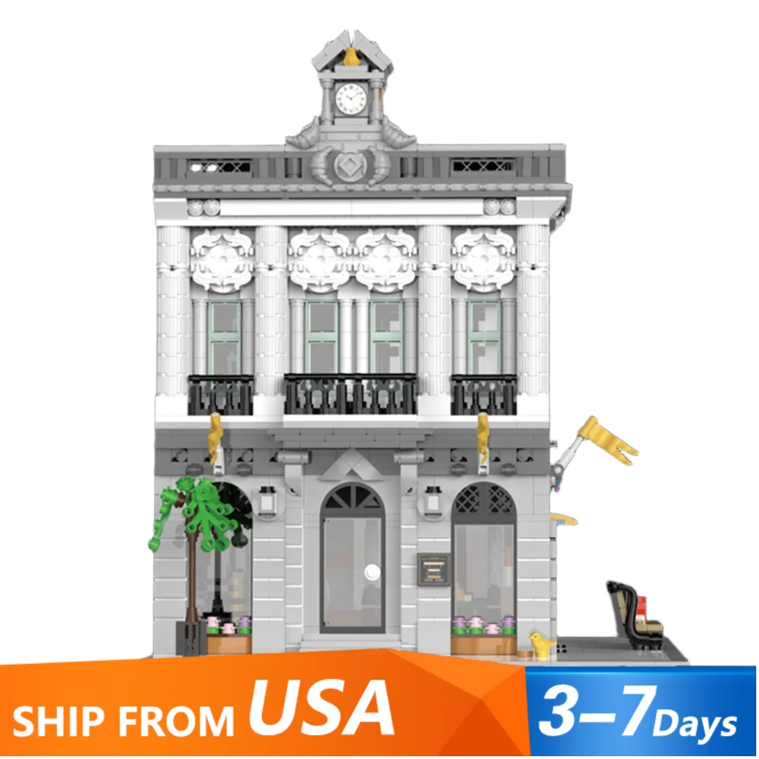 MOC City Building Block Bank Mini Model Creative Assembly Toy Building Block Model Children's Birthday Gift 2080pcs
MOC City Building Block Bank Mini Model Creative Assembly Toy Building Block Model Children's Birthday Gift 2080pcs