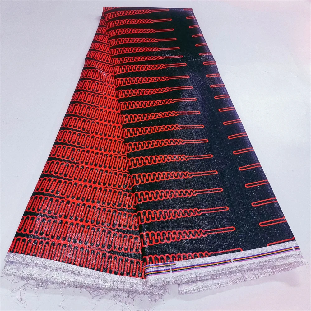 Brocade Lace African Silk Wax Fabric Jacquard Fabrics Printed Nigerian Lace For Women Dress, 5 Yards/Lot Black And Red
Brocade Lace African Silk Wax Fabric Jacquard Fabrics Printed Nigerian Lace For Women Dress, 5 Yards/Lot Black And Red