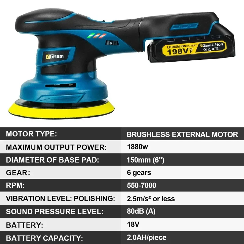 【Hot Item】 Brushless Car Polisher 6 Gears Electric Polisher Automobile Car Polishing Sealing Glaze hine For 18v Battery Pi
【Hot Item】 Brushless Car Polisher 6 Gears Electric Polisher Automobile Car Polishing Sealing Glaze hine For 18v Battery Pi