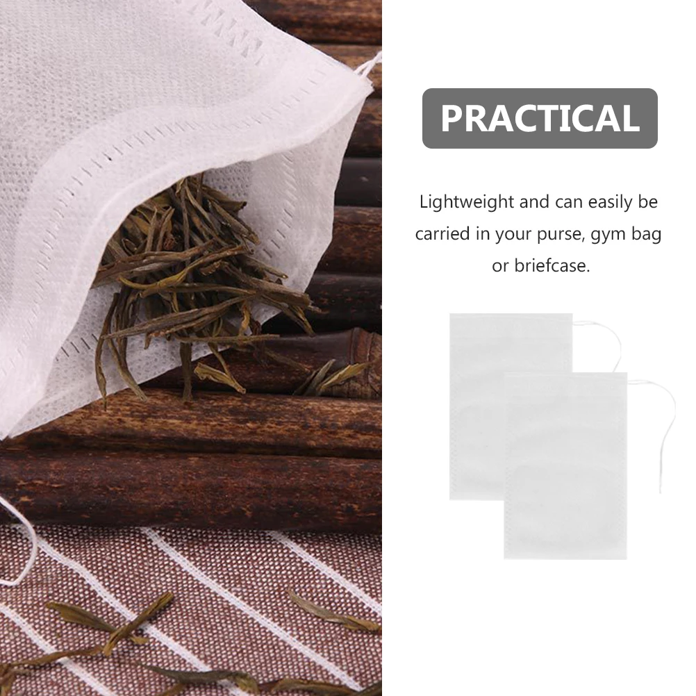 100 Pcs Soup Bags Tea Filter Non-woven Fabric Lightweight Loose Leaf Holders Drawstring Spice Infusers Herbal Powder
100 Pcs Soup Bags Tea Filter Non-woven Fabric Lightweight Loose Leaf Holders Drawstring Spice Infusers Herbal Powder