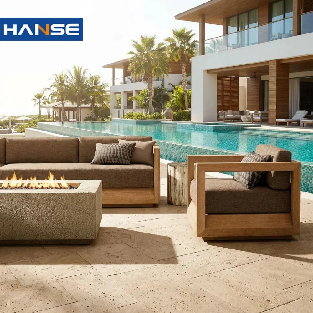 OEM Custom High Quality Luxury Wood All Weather Resort Garden Outdoor Sofa Backyard Balcony Lounge Set
OEM Custom High Quality Luxury Wood All Weather Resort Garden Outdoor Sofa Backyard Balcony Lounge Set