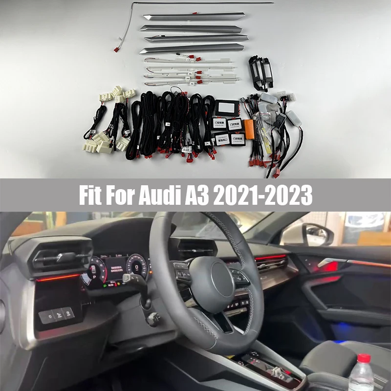 Original Factory 1:1 Mold 22 Lights Colorful Atmosphere Lamp Suitable for Audi A3 2021 - 2023 Atmosphere Lamp Screen Control
Original Factory 1:1 Mold 22 Lights Colorful Atmosphere Lamp Suitable for Audi A3 2021 - 2023 Atmosphere Lamp Screen Control