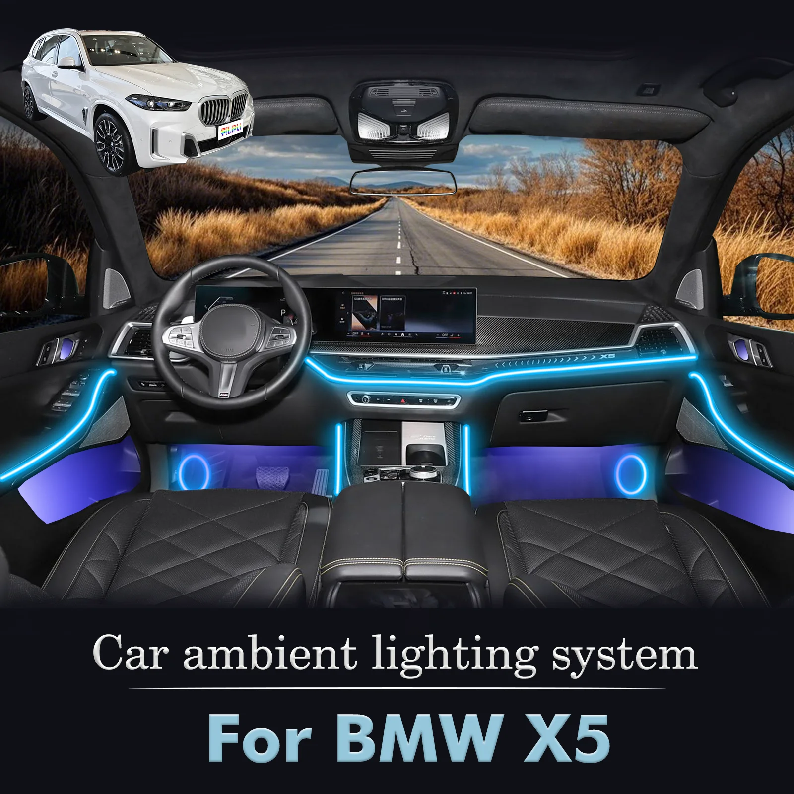 For BMW X5 RGB 64 Colors LED Car Interior Ambient Light Smart Remote Control Rainbow Acrylic Strip Set
For BMW X5 RGB 64 Colors LED Car Interior Ambient Light Smart Remote Control Rainbow Acrylic Strip Set
