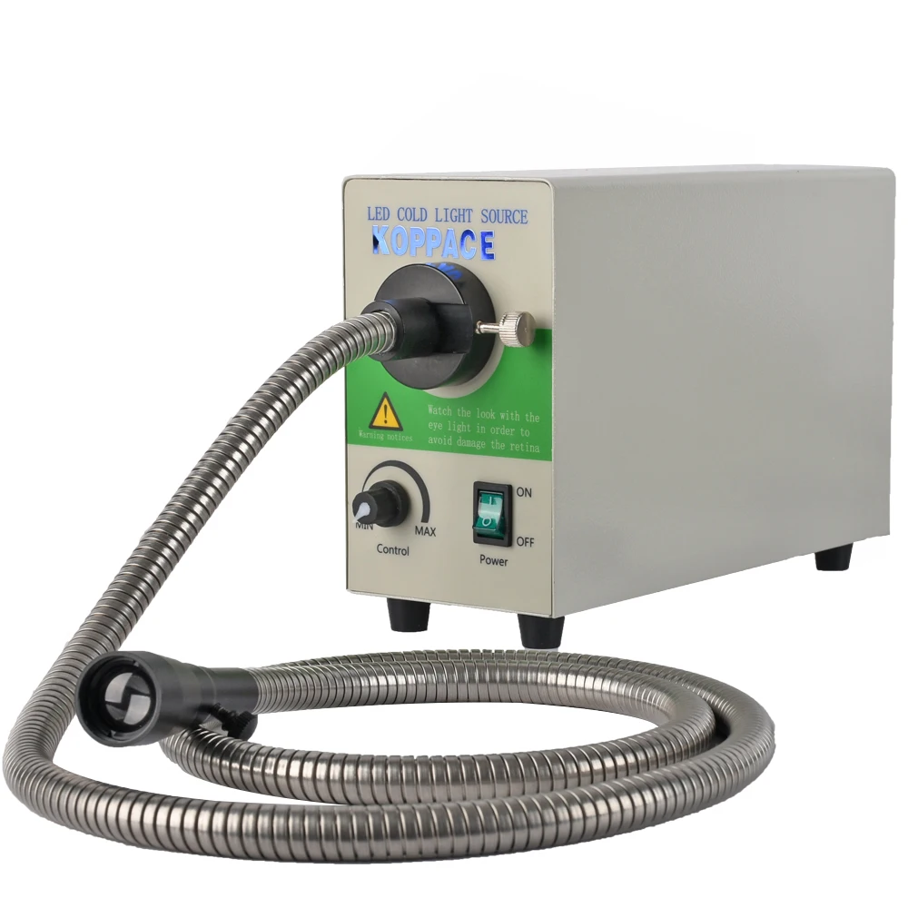 KOPPACE Microscope Adjustable LED Fibre-Optical Cold Light Source Color Temperature 5500K 85-265V/AC 50/60HZ 1200mm Long
KOPPACE Microscope Adjustable LED Fibre-Optical Cold Light Source Color Temperature 5500K 85-265V/AC 50/60HZ 1200mm Long
