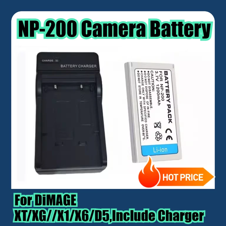 3.7V 1200mAh NP-200 Camera Battery for DiMAGE XT/XG//X1/X6/D5
3.7V 1200mAh NP-200 Camera Battery for DiMAGE XT/XG//X1/X6/D5