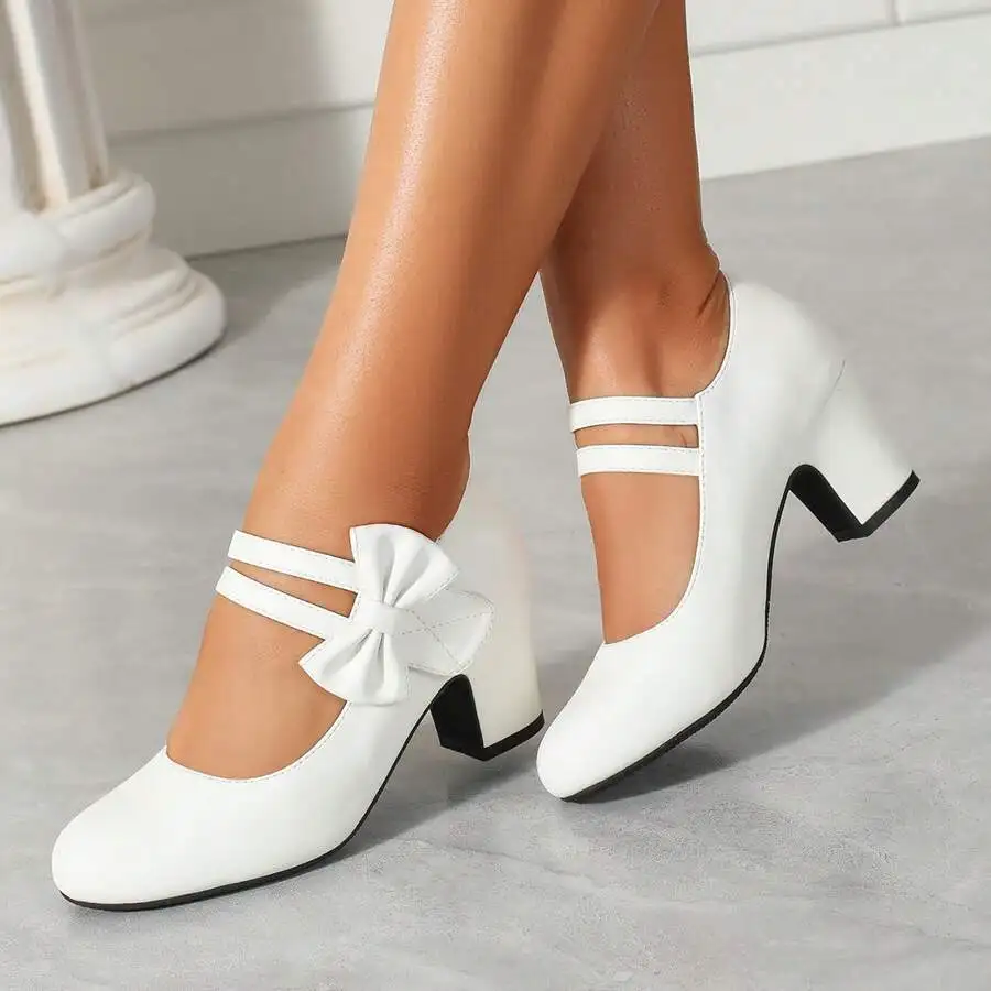 Womens Mary Jane Pumps With Bow Ankle Strap Block Heel Round Toe Dress Wedding Party Shoes
Womens Mary Jane Pumps With Bow Ankle Strap Block Heel Round Toe Dress Wedding Party Shoes