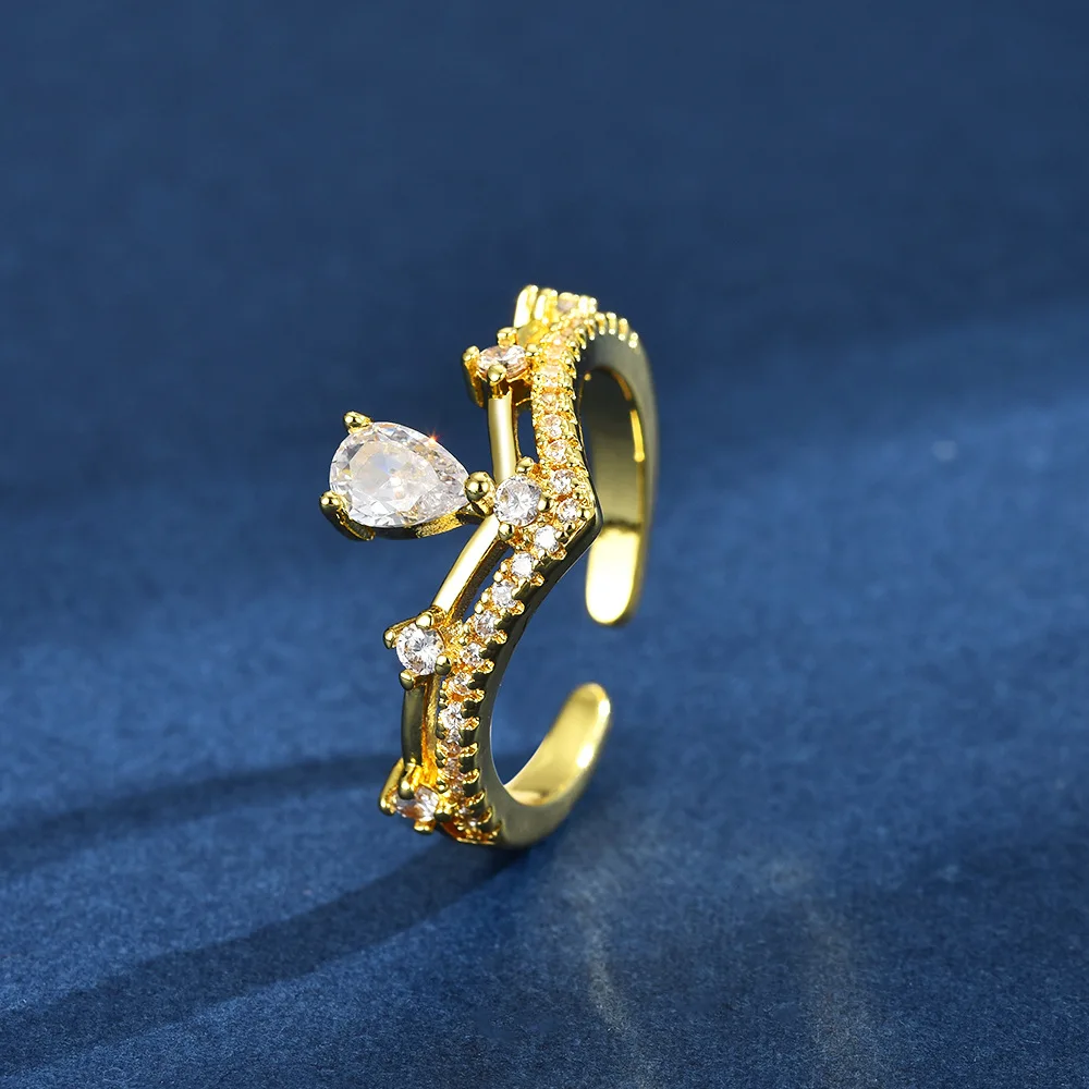 V-diamond teardrop zircon ring for girls, a light luxury retro open-mouth ring, exquisite and versatile, elegant gift MJZ-94
V-diamond teardrop zircon ring for girls, a light luxury retro open-mouth ring, exquisite and versatile, elegant gift MJZ-94