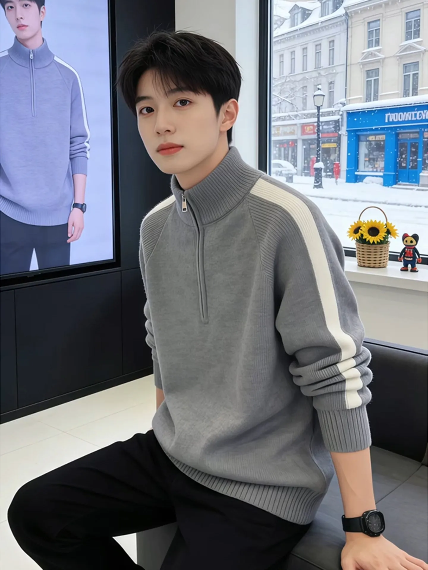 Мужской вязаный свитер на молнии с высоким воротником, утепленный, молодежный, теплый зимний пуловер, повседневный, с длинным рукавом
Мужской вязаный свитер на молнии с высоким воротником, утепленный, молодежный, теплый зимний пуловер, повседневный, с длинным рукавом