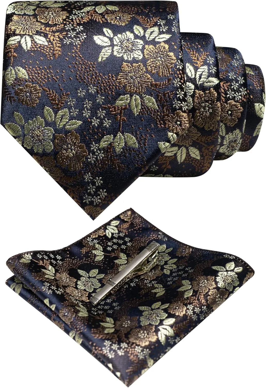 Floral Necktie and Pocket Square Tie Clip Sets for Men, Elegant Accessories for Formal Events
Floral Necktie and Pocket Square Tie Clip Sets for Men, Elegant Accessories for Formal Events