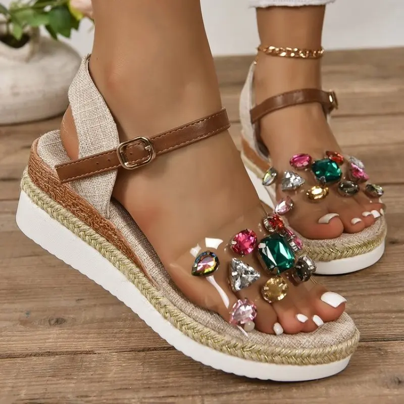 Ladies Wedges High Heels Summer Sandals Fashion Casual Crystal Platform women's Sandals Party Beach Shoes Woman Plus Size 42 43
Ladies Wedges High Heels Summer Sandals Fashion Casual Crystal Platform women's Sandals Party Beach Shoes Woman Plus Size 42 43