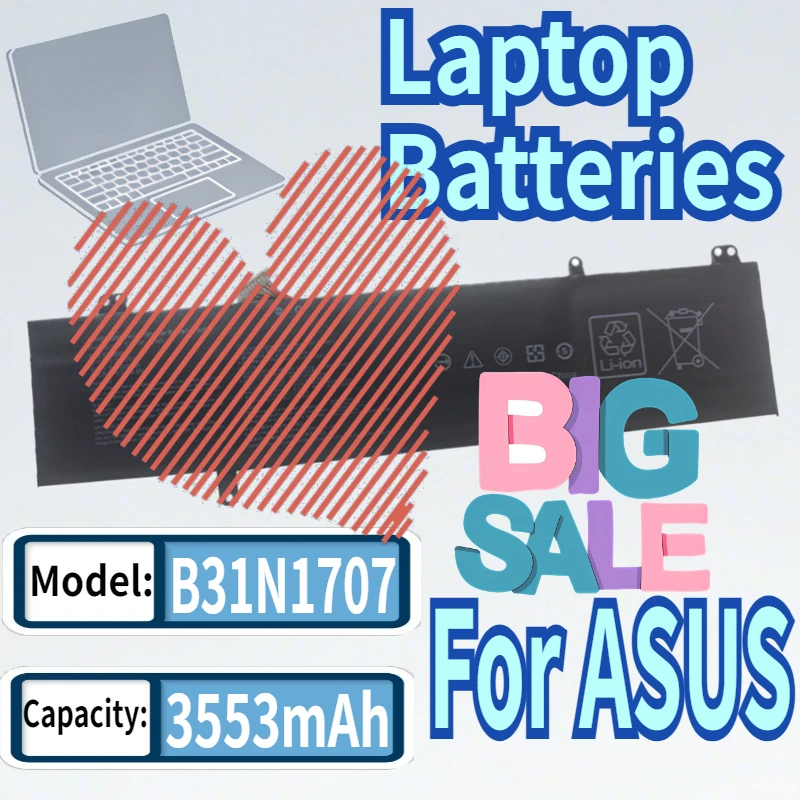 Аккумулятор для ноутбука B31N1707 для ASUS S4100V S4200UF S4100VN X411UA S4200U X411UF X411UQ 11.52V 3553mAh
Аккумулятор для ноутбука B31N1707 для ASUS S4100V S4200UF S4100VN X411UA S4200U X411UF X411UQ 11.52V 3553mAh