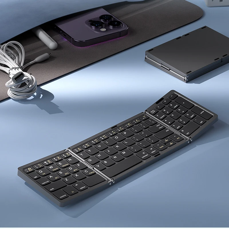 Mini Compact Triple Fold Bluetooth Keyboard B089 with Numeric Keypad, 10000 Times Fold Resistance, Long Standby Rechargeable
Mini Compact Triple Fold Bluetooth Keyboard B089 with Numeric Keypad, 10000 Times Fold Resistance, Long Standby Rechargeable