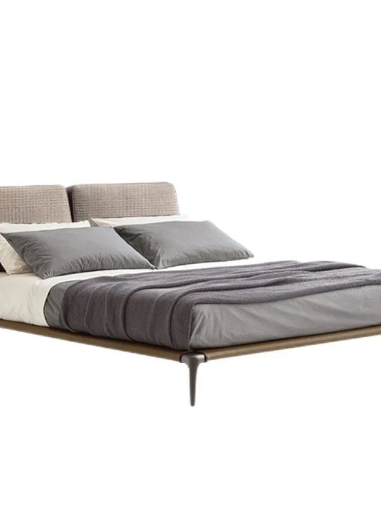 Fabric Leather Double Bed Minimalist Small Apartment Villa Genuine Leather
Fabric Leather Double Bed Minimalist Small Apartment Villa Genuine Leather