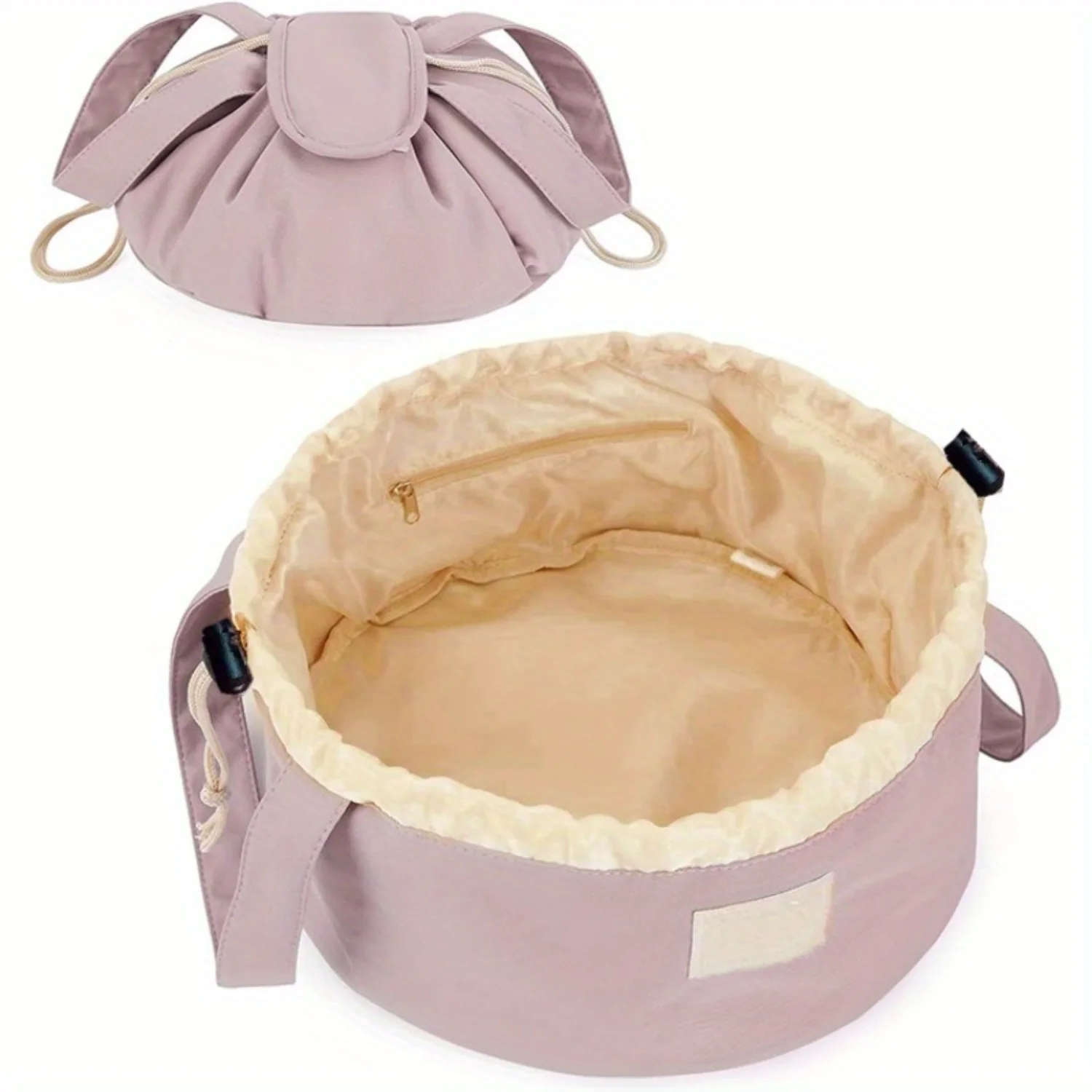 Drawstring Travel Makeup Bag, Nylon Cosmetic Pouch, Portable Organizer For Toiletries And Make-Up
Drawstring Travel Makeup Bag, Nylon Cosmetic Pouch, Portable Organizer For Toiletries And Make-Up