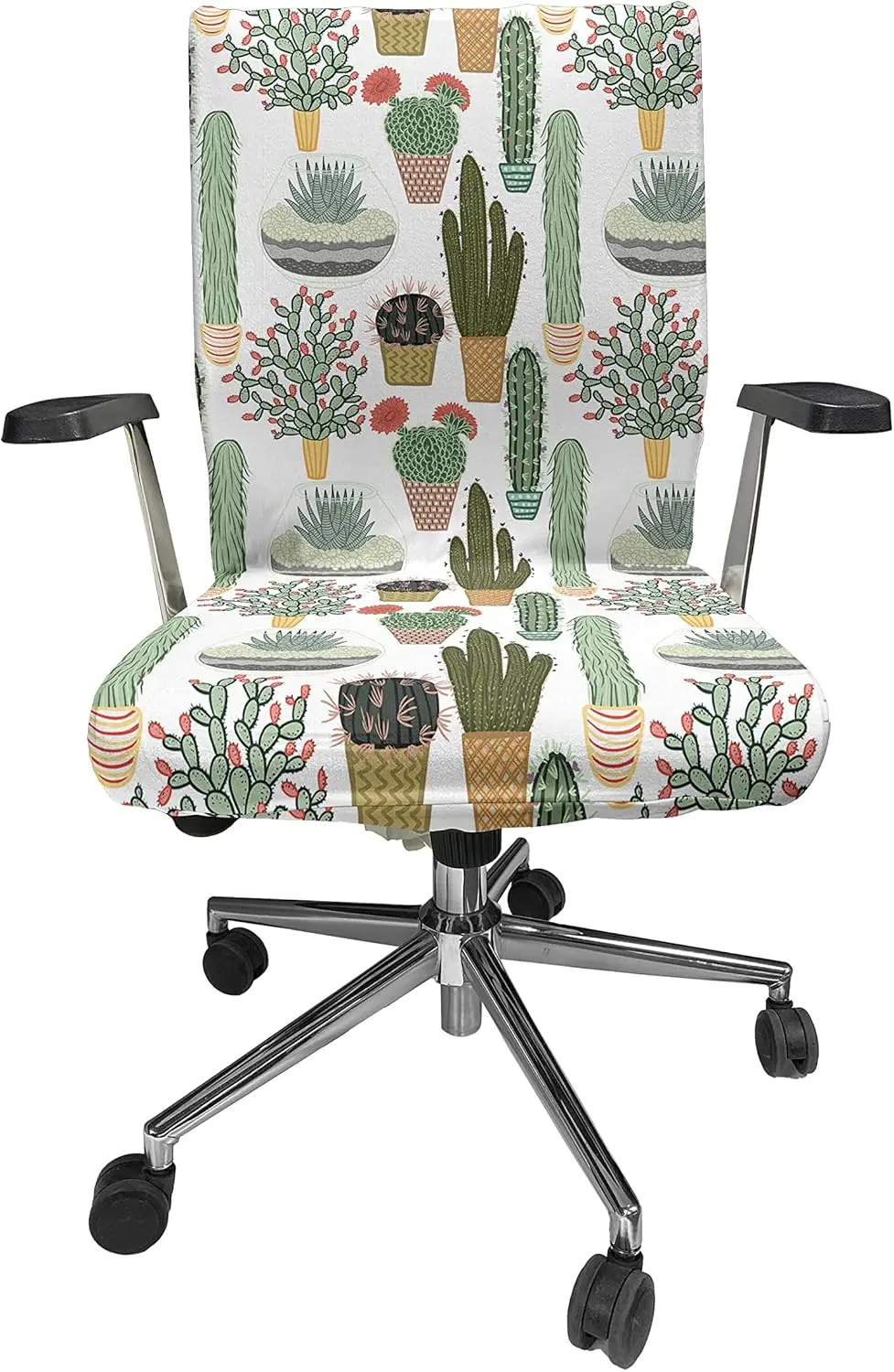 Cactus Office Chair Cover, Pattern With Succulent Plants And Cactuses In Pots Botanical Floral Mexican Garden, Stretchable
Cactus Office Chair Cover, Pattern With Succulent Plants And Cactuses In Pots Botanical Floral Mexican Garden, Stretchable