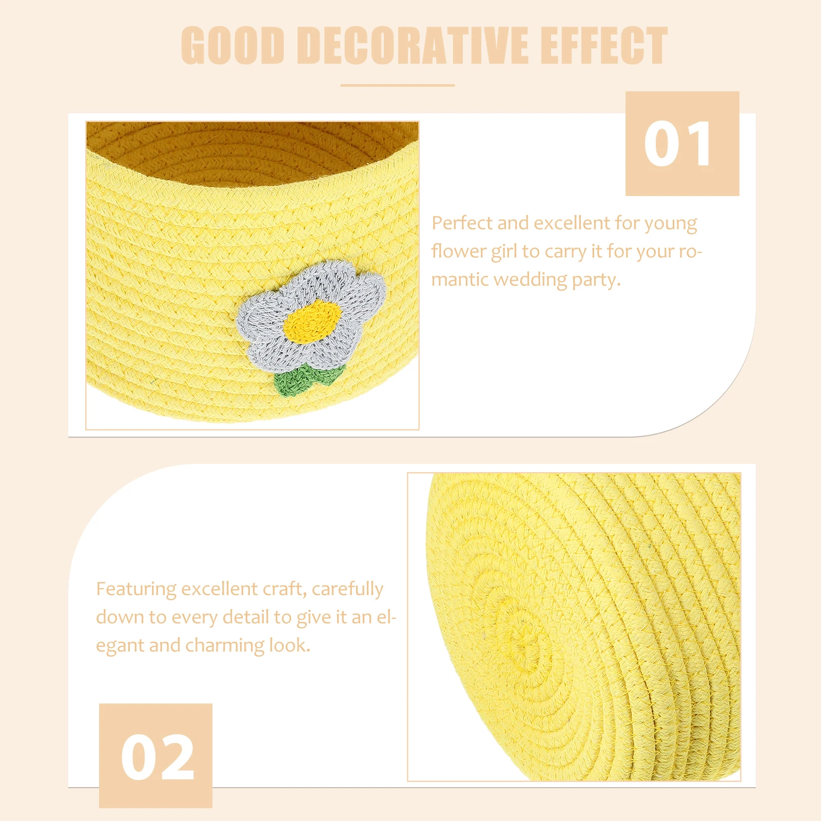 Cotton Rope Yellow Portable H held Woven Basket for Home Decor Photo Props ganization Weaving Basket With H basket
Cotton Rope Yellow Portable H held Woven Basket for Home Decor Photo Props ganization Weaving Basket With H basket