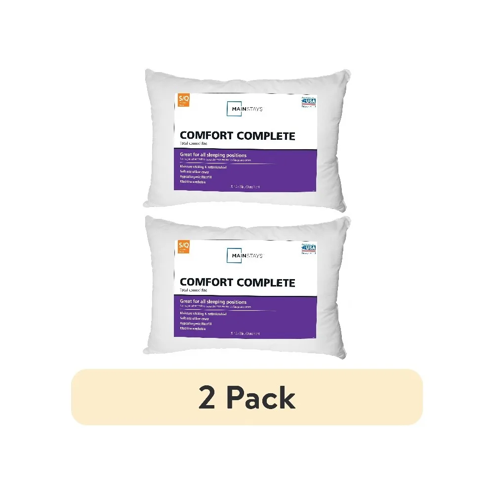 (2 pack) Mainstays Comfort Complete Bed Pillow, Standard/Queen | Enhanced Comfort Temperature Regulation
(2 pack) Mainstays Comfort Complete Bed Pillow, Standard/Queen | Enhanced Comfort Temperature Regulation
