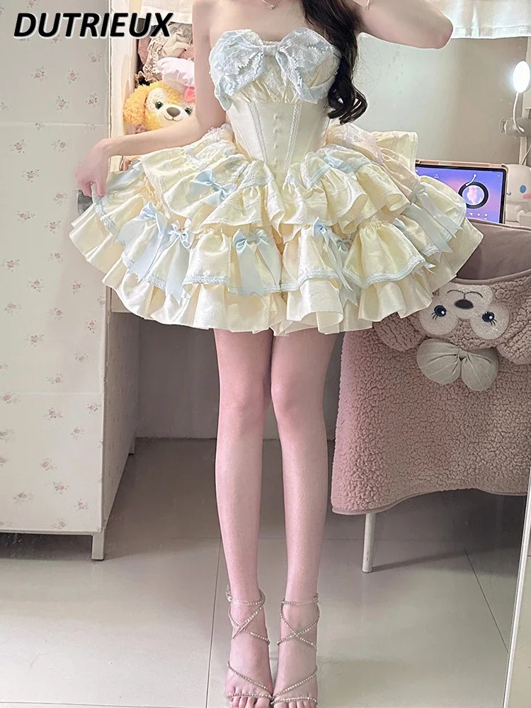 French Summer New Sweet Cute Girls High Waist Off-the-shoulder Chest Birthday Short Dresses Lolita Puffy Cake Princess Dress
French Summer New Sweet Cute Girls High Waist Off-the-shoulder Chest Birthday Short Dresses Lolita Puffy Cake Princess Dress