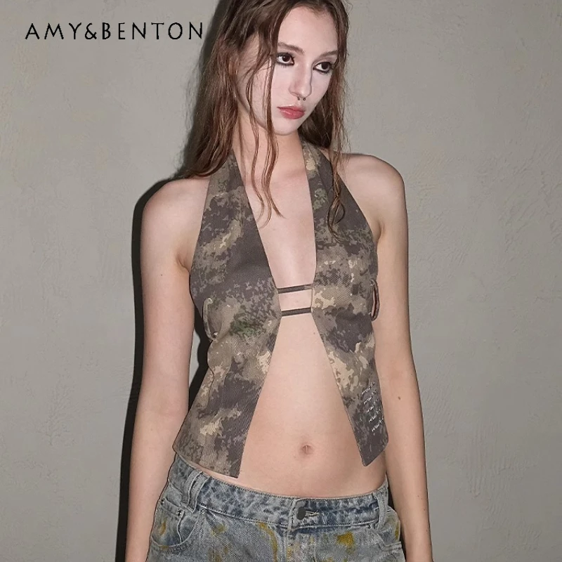 Original Design Camouflage Halter Strap Women's Top American Retro 2025 Summer Sweet Cool Belt Adjustable Backless Vest Ladies
Original Design Camouflage Halter Strap Women's Top American Retro 2025 Summer Sweet Cool Belt Adjustable Backless Vest Ladies
