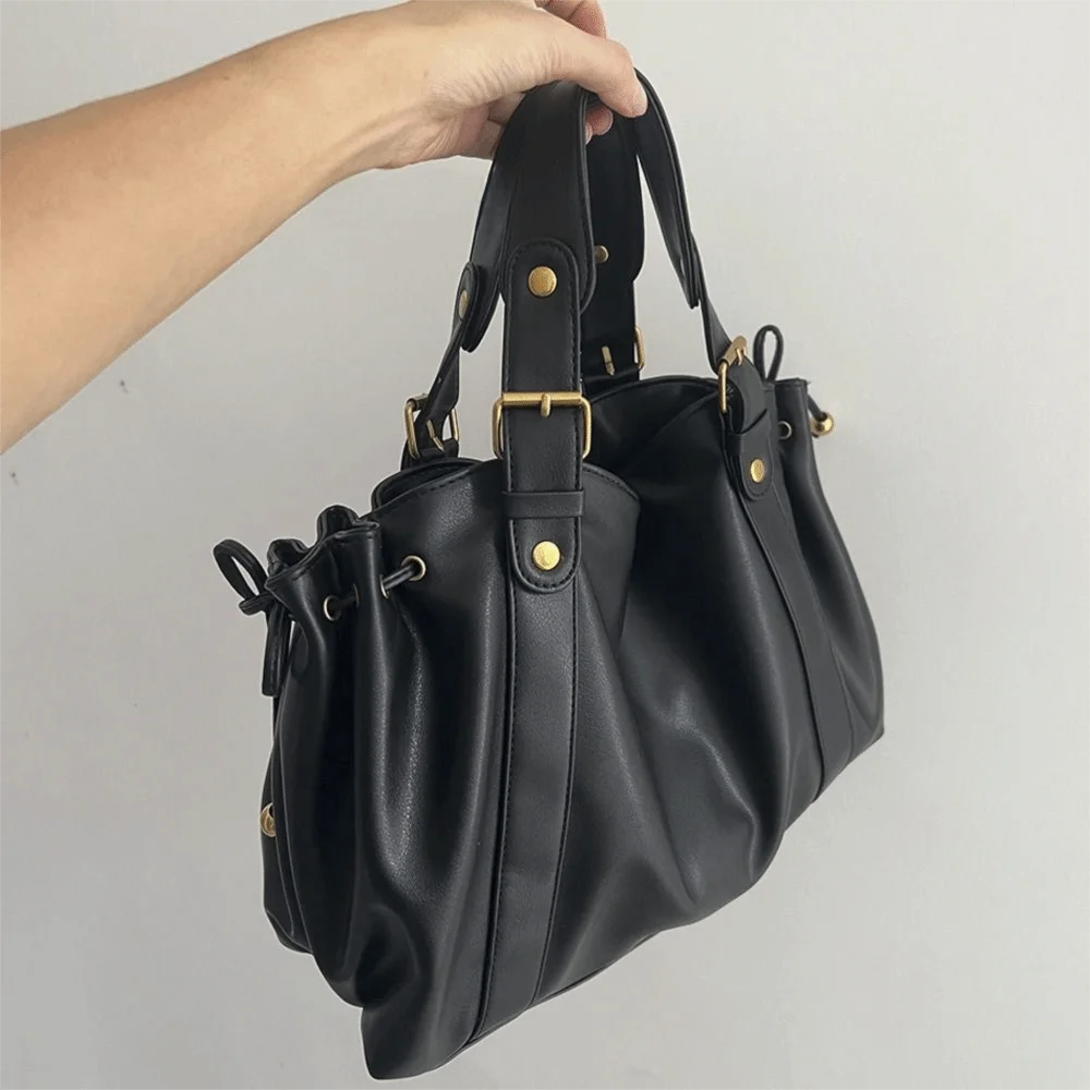 Retro Black Coffee Women's Handbag Large Capacity Soft PU Leather Shoulder Boston Bag Top-handle Versatile Work Bag
Retro Black Coffee Women's Handbag Large Capacity Soft PU Leather Shoulder Boston Bag Top-handle Versatile Work Bag