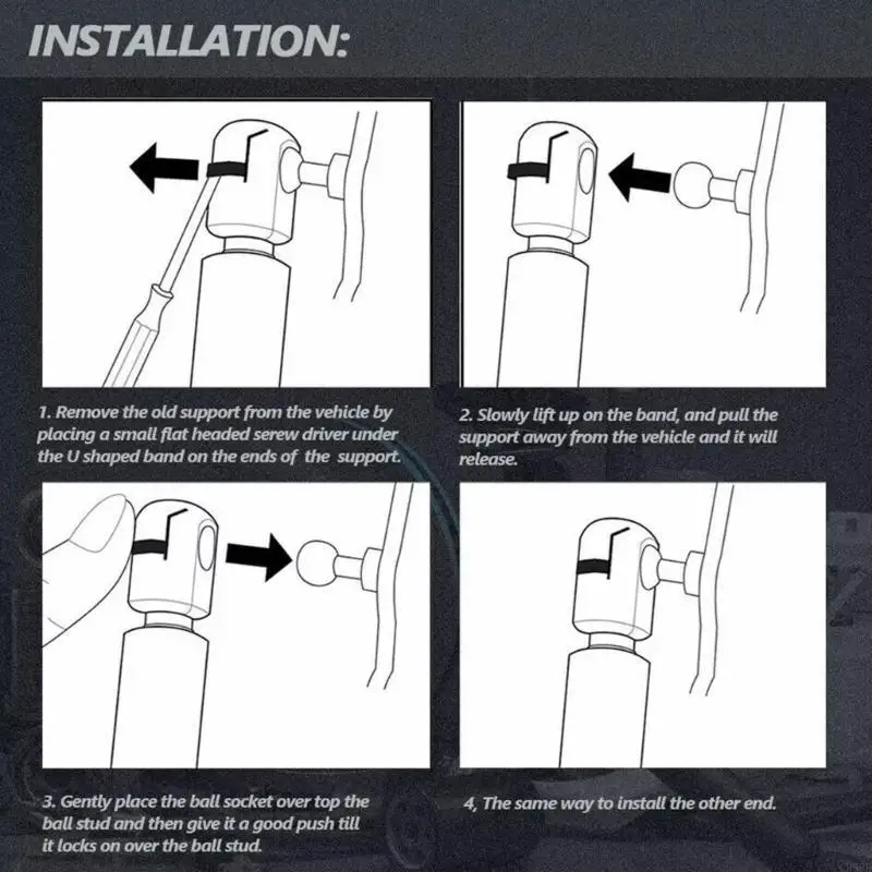 R58D Metal Hood Gas Spring easy installs Metal Hood Spring Vehicle Maintenance Accessory 1117690 for Automotives
R58D Metal Hood Gas Spring easy installs Metal Hood Spring Vehicle Maintenance Accessory 1117690 for Automotives