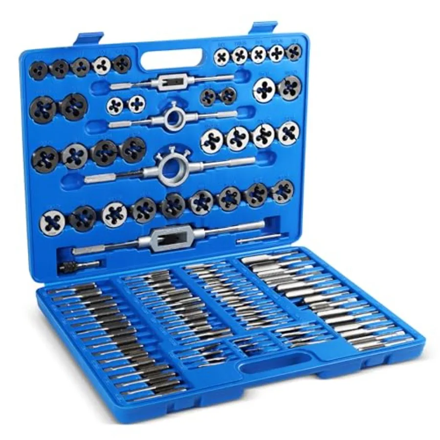 ABN Large Tap and Die Set Metric - 110 Piece Bolt and Pipe Tap Sets for Threading
ABN Large Tap and Die Set Metric - 110 Piece Bolt and Pipe Tap Sets for Threading