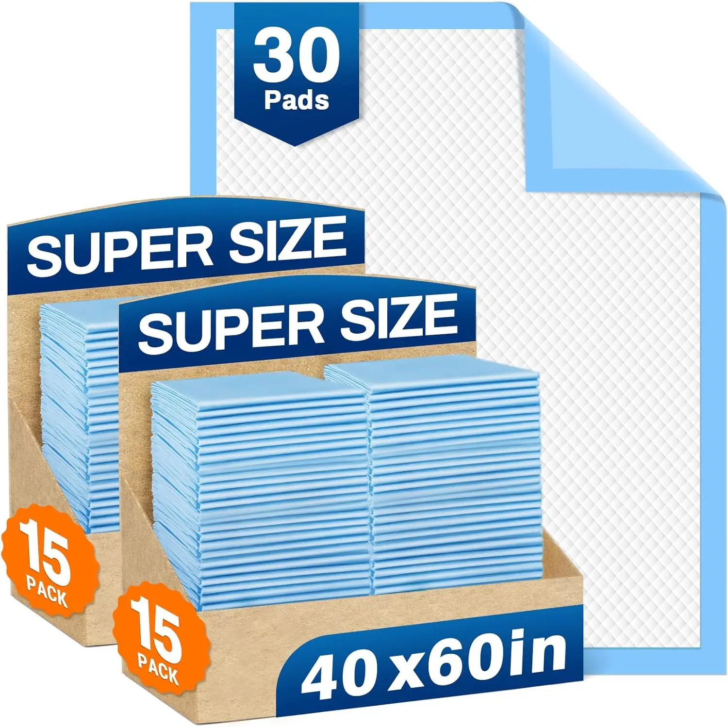 Disposable Bed Pads 40x60 Inches, Super Absorbent Incontinence Pads for Adults, Elderly, Pets - 30pcs
Disposable Bed Pads 40x60 Inches, Super Absorbent Incontinence Pads for Adults, Elderly, Pets - 30pcs