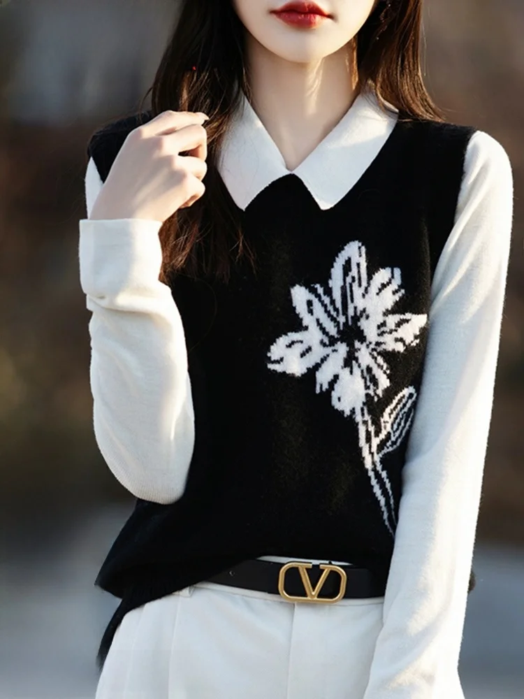 Женский вязаный жилет Hengyuanxiang из чистой шерсти, свободного кроя, с вышивкой, в корейском стиле, с круглым вырезом, без рукавов
Женский вязаный жилет Hengyuanxiang из чистой шерсти, свободного кроя, с вышивкой, в корейском стиле, с круглым вырезом, без рукавов