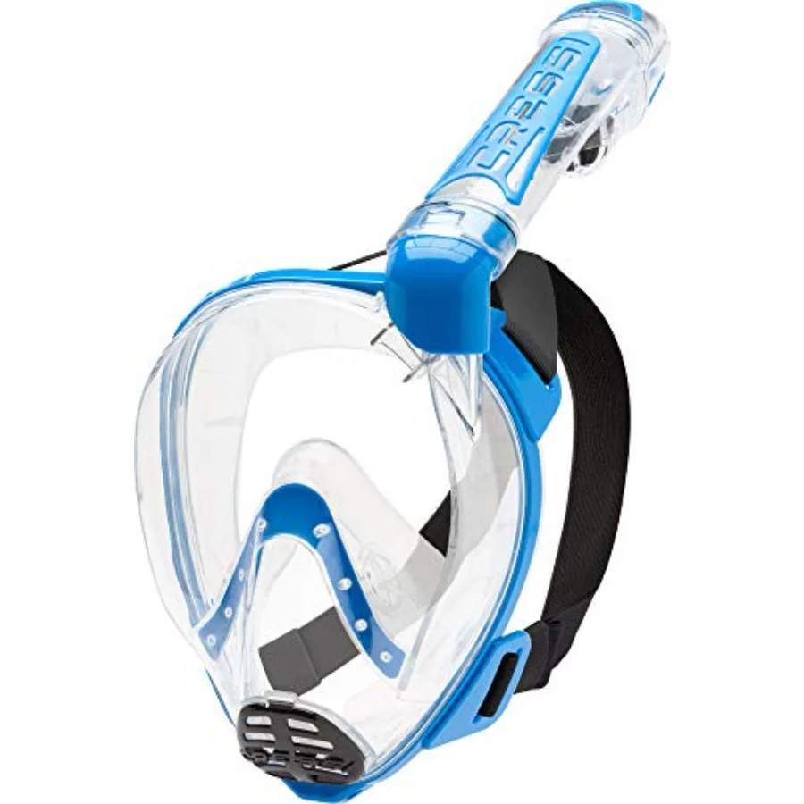 Adult snorkeling full face mask for ocean use, silicone material, black color, wide clear view and anti-fog system for easy bre
Adult snorkeling full face mask for ocean use, silicone material, black color, wide clear view and anti-fog system for easy bre