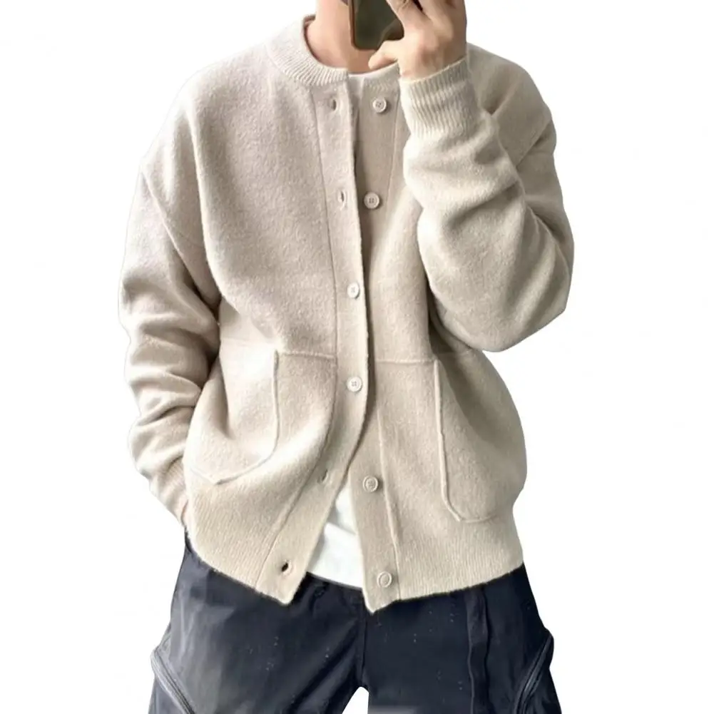 Men Knitwear Stylish Men's Round Neck Cardigan Knit Coat For Wear School Long Sleeves Single-breasted Sweater Jacket Pure Color
Men Knitwear Stylish Men's Round Neck Cardigan Knit Coat For Wear School Long Sleeves Single-breasted Sweater Jacket Pure Color