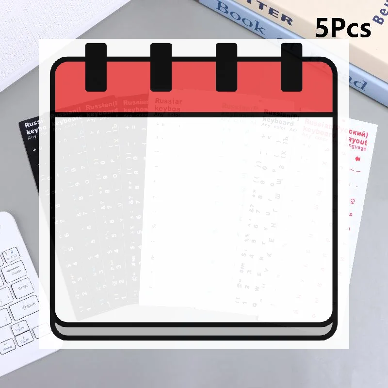 5Pcs Russian Keyboard Stickers Waterproof PVC Keyboard Decals For Laptop Desktop PC Decoration Universal Stickers
5Pcs Russian Keyboard Stickers Waterproof PVC Keyboard Decals For Laptop Desktop PC Decoration Universal Stickers