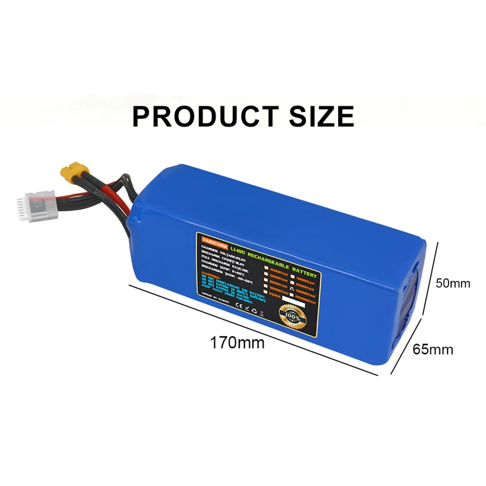 22.2V 6S 10000mAh Lithium Rechargeable Battery pack 30C 60C High-Rate Discharge with XT60 X90 Plug, Suitable for Drones
22.2V 6S 10000mAh Lithium Rechargeable Battery pack 30C 60C High-Rate Discharge with XT60 X90 Plug, Suitable for Drones