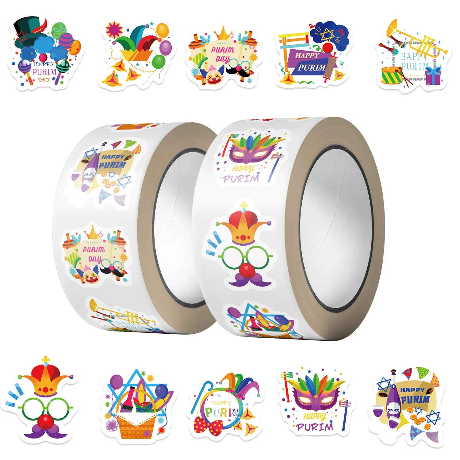 500PCS/Roll Purim Cartoon Sealing Stickers Festival Roll Decal DIY Luggage Phone Skateboard Fridge Waterproof Sticker Kid Toys
500PCS/Roll Purim Cartoon Sealing Stickers Festival Roll Decal DIY Luggage Phone Skateboard Fridge Waterproof Sticker Kid Toys