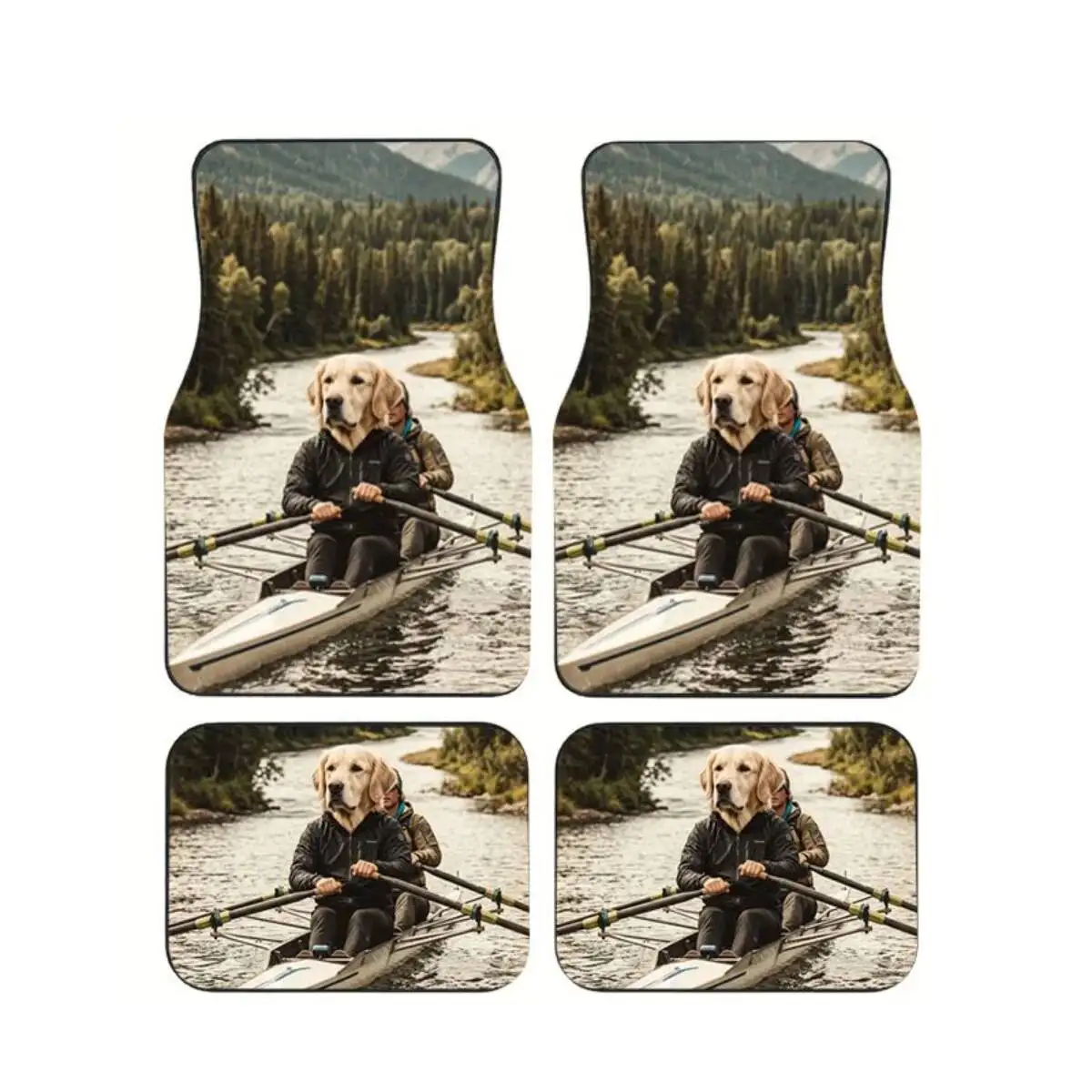 4Pcs Golden Retriever Rowing The Boat Car Floor Mats Funny Dog Nature Photo Print Auto Foot Mat Set Interior Accessories For SUV
4Pcs Golden Retriever Rowing The Boat Car Floor Mats Funny Dog Nature Photo Print Auto Foot Mat Set Interior Accessories For SUV