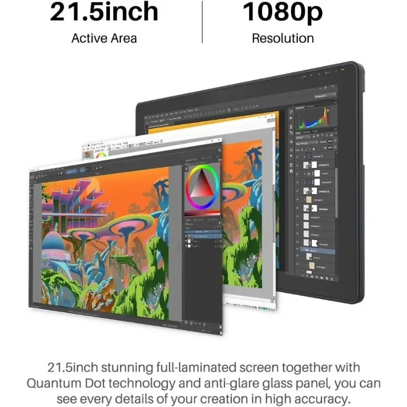 home.Kamvas 22 Plus QLED Drawing Tablet with Full-Laminated Screen USB-C Connection 140% sRGB Tilt, 21.5 inch Graphics Art.new
home.Kamvas 22 Plus QLED Drawing Tablet with Full-Laminated Screen USB-C Connection 140% sRGB Tilt, 21.5 inch Graphics Art.new