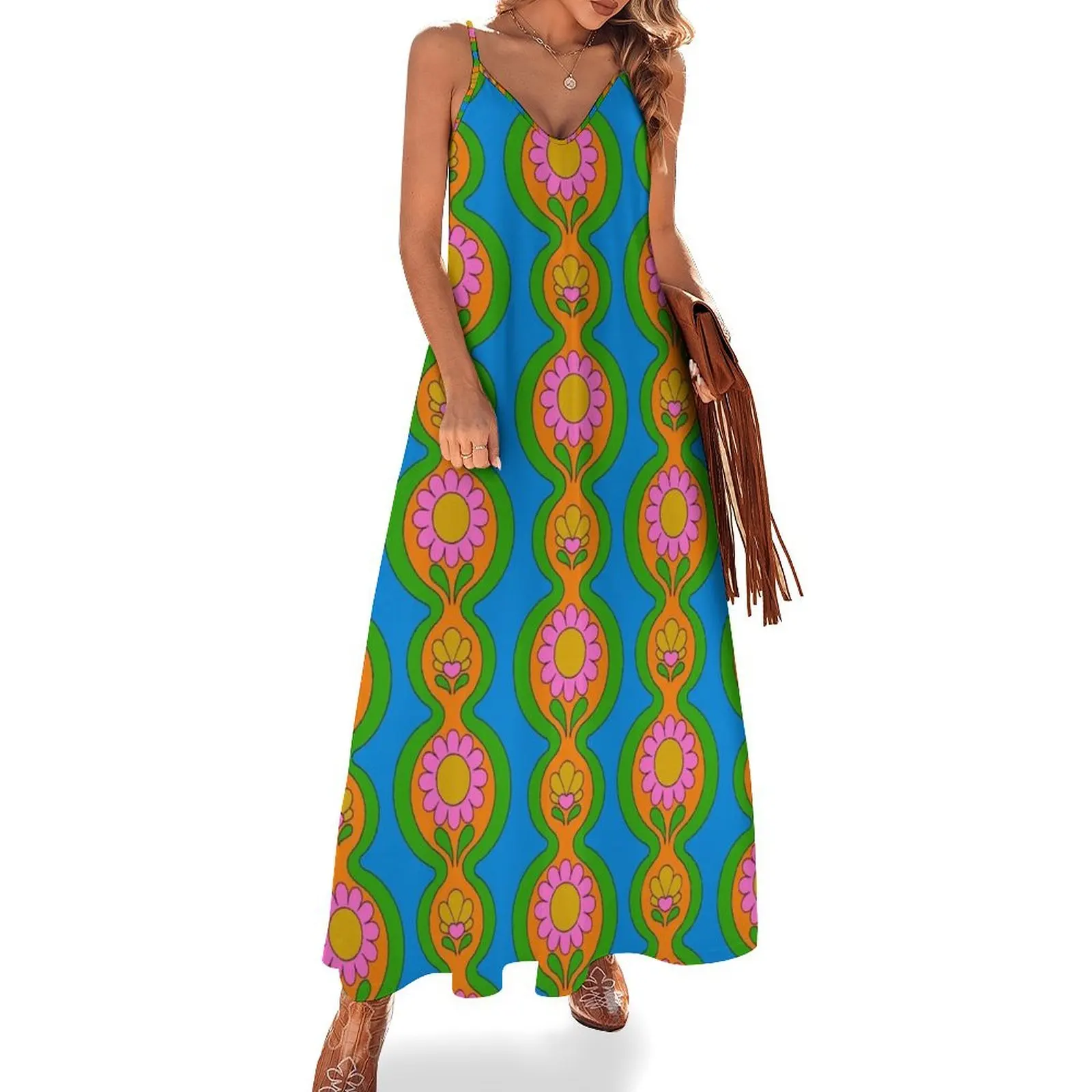 Flower Chain Pattern Blue Sleeveless Long Dress Woman's evening dress Women's clothing dresses women summer 2025 Dress
Flower Chain Pattern Blue Sleeveless Long Dress Woman's evening dress Women's clothing dresses women summer 2025 Dress