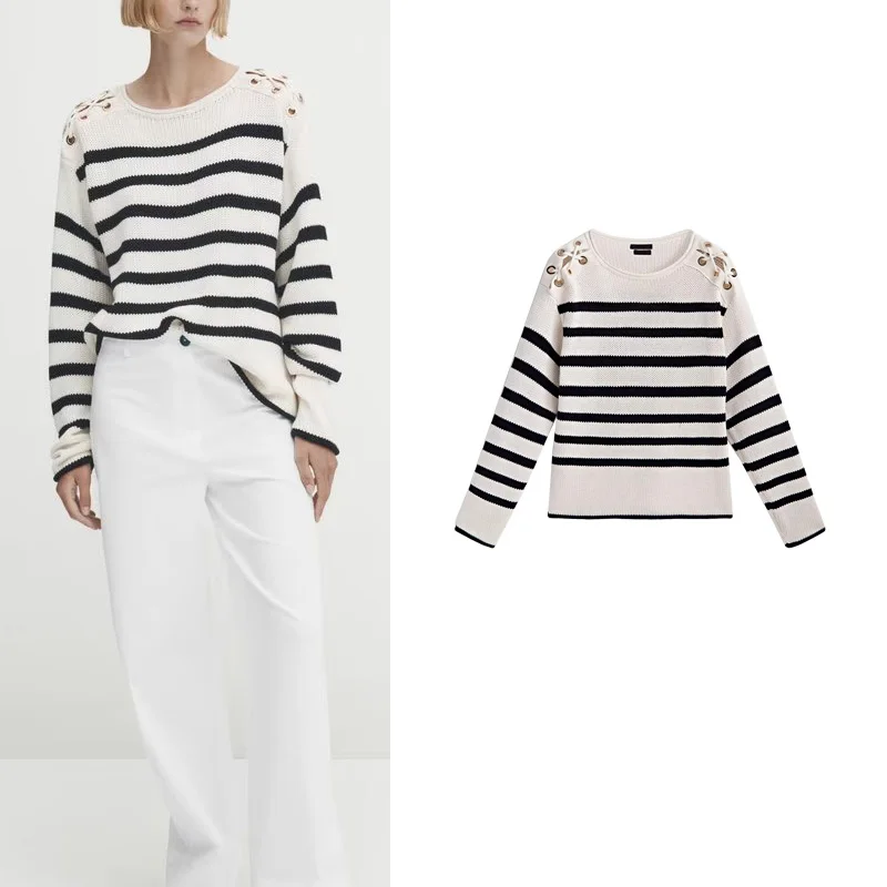 MD Women's round Neck Striped Knit Sweater College Style Black White Vertical Stripes Long Sleeve Top Polyester Fiber Commute...
MD Women's round Neck Striped Knit Sweater College Style Black White Vertical Stripes Long Sleeve Top Polyester Fiber Commute...