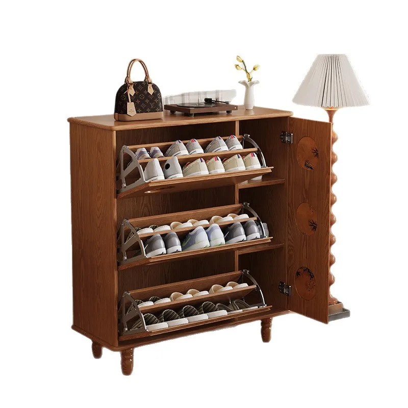 Medieval solid wood shoe cabinet, integrated against the wall, French retro living room, tipping bucket shoe storage cabinet
Medieval solid wood shoe cabinet, integrated against the wall, French retro living room, tipping bucket shoe storage cabinet