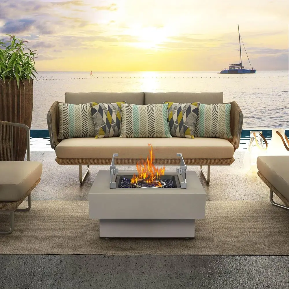 32.5in 50,000 BTU Outdoor Propane Fire Pit Table with Wind Guard, Lid, Rocks, Cover & Hose
32.5in 50,000 BTU Outdoor Propane Fire Pit Table with Wind Guard, Lid, Rocks, Cover & Hose