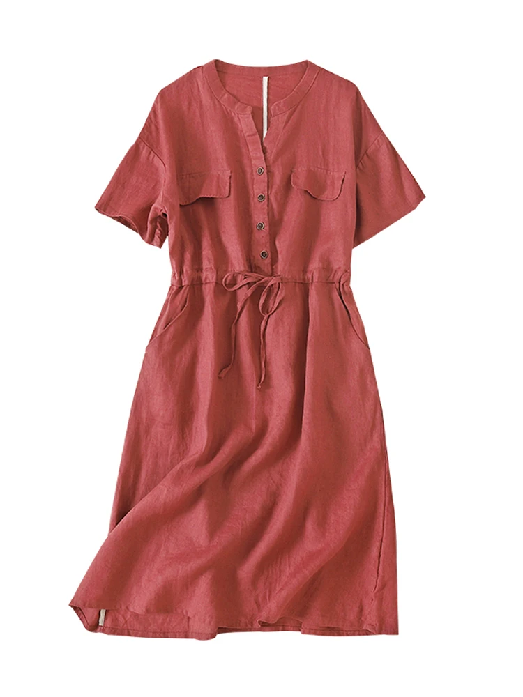 Vintage Literary Midi Dresses Women Summer Basic Solid Party Dresses 2024 New Cotton Blend Lace Up Office Lady Work Shirt Dress
Vintage Literary Midi Dresses Women Summer Basic Solid Party Dresses 2024 New Cotton Blend Lace Up Office Lady Work Shirt Dress