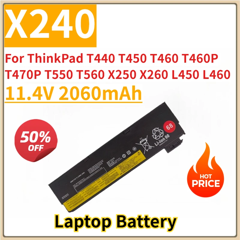 Новая сменная батарея для ноутбука 2060 мАч X240 для ThinkPad T440 T450 T460 T460P T470P T550 T560 X250 X260 X270 L450 L460 45N1125
Новая сменная батарея для ноутбука 2060 мАч X240 для ThinkPad T440 T450 T460 T460P T470P T550 T560 X250 X260 X270 L450 L460 45N1125