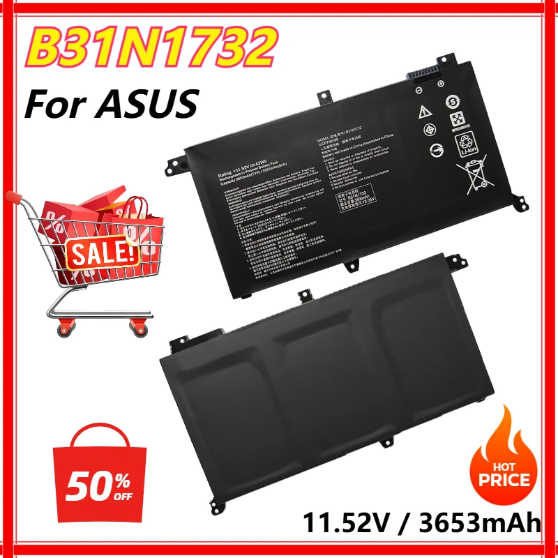 B31N1732 Аккумулятор для ноутбука ASUS VivoBook X430UA X430UF X430FA X430UN X430FN X571LH X571G X571GT 11,52 В 3653 мАч 42 Втч Bateria 
B31N1732 Аккумулятор для ноутбука ASUS VivoBook X430UA X430UF X430FA X430UN X430FN X571LH X571G X571GT 11,52 В 3653 мАч 42 Втч Bateria