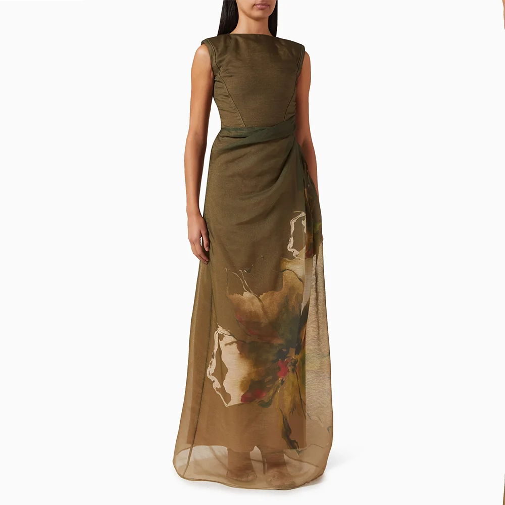 Retro Sleevesless Evening Dress for Women O-Neck with Flower Pattern Straight Prom Gown Ankle Length Party Dress Customized
Retro Sleevesless Evening Dress for Women O-Neck with Flower Pattern Straight Prom Gown Ankle Length Party Dress Customized