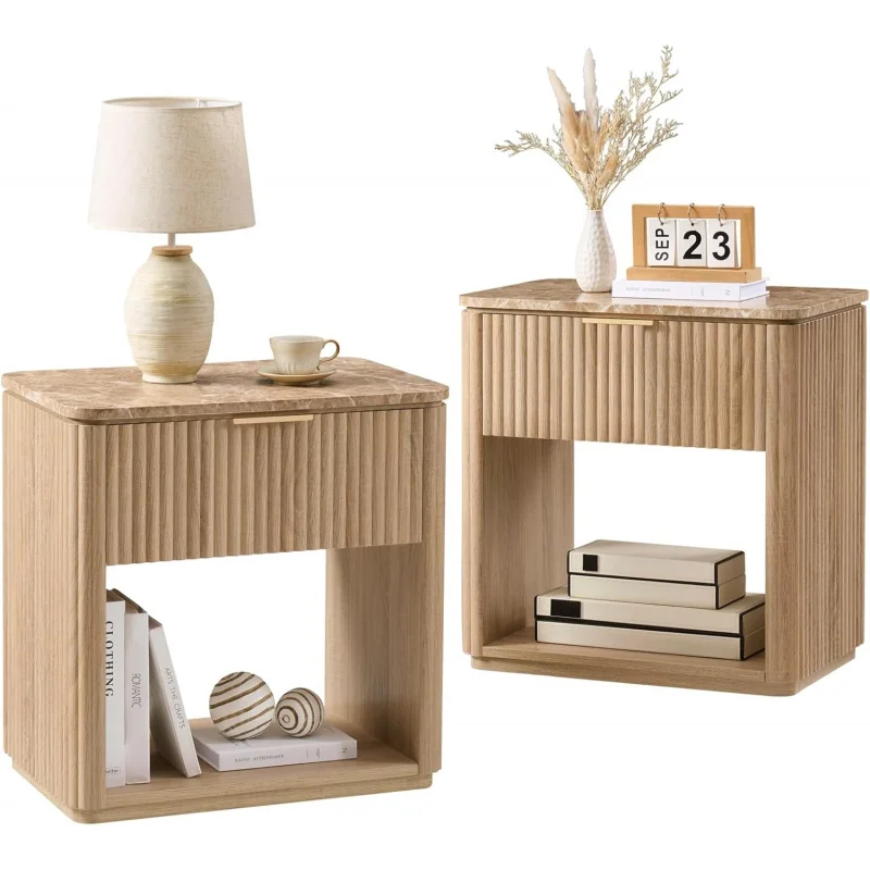 2026 New:Nightstand Set of 2, 23 Night Stand Drawer, Wood Bed Side Table with Faux Marble-Top, Curved Corner, Met
2026 New:Nightstand Set of 2, 23 Night Stand Drawer, Wood Bed Side Table with Faux Marble-Top, Curved Corner, Met