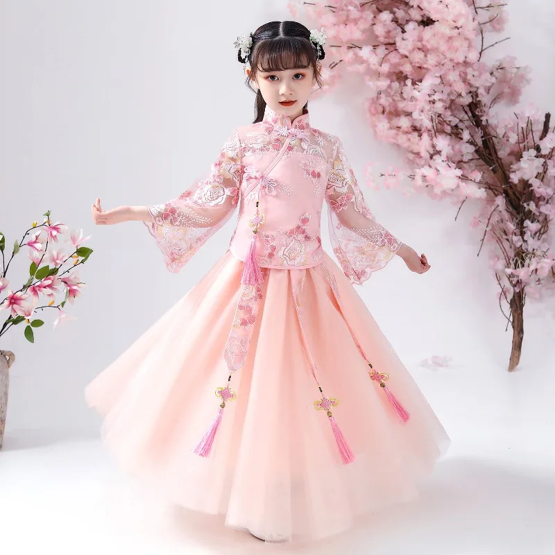 2026 Summer Girls Hanfu, Pink New Chinese Cheongsam, Chinese Style Tang Dress
2026 Summer Girls Hanfu, Pink New Chinese Cheongsam, Chinese Style Tang Dress