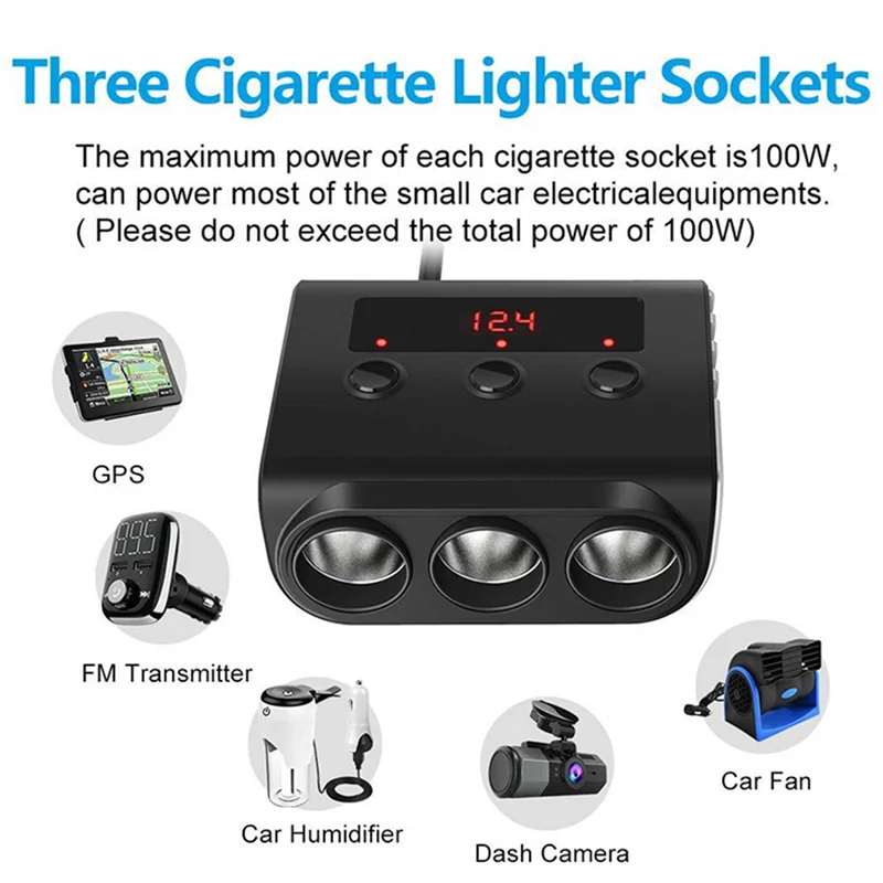 SVFE-gTR12 Car Lighter Triple-Evaporator with Switch Voltage Display 4 USB Car Lighter 120W
SVFE-gTR12 Car Lighter Triple-Evaporator with Switch Voltage Display 4 USB Car Lighter 120W