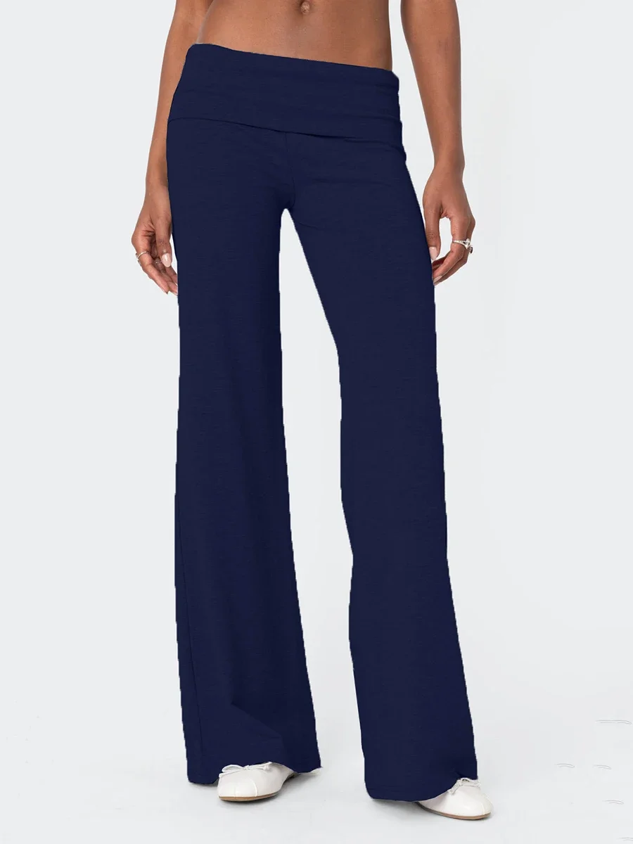 Women Elastic Wide Leg Pants Cute Striped Print Folded Waist Trousers Streetwear
Women Elastic Wide Leg Pants Cute Striped Print Folded Waist Trousers Streetwear