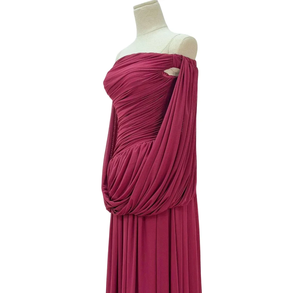 Fashionable Elegant Off Shoulder Ruched Maxi Dress Sexy Luxury Cape Sleeve Gown for Wedding Guests Formal Prom Party Club
Fashionable Elegant Off Shoulder Ruched Maxi Dress Sexy Luxury Cape Sleeve Gown for Wedding Guests Formal Prom Party Club