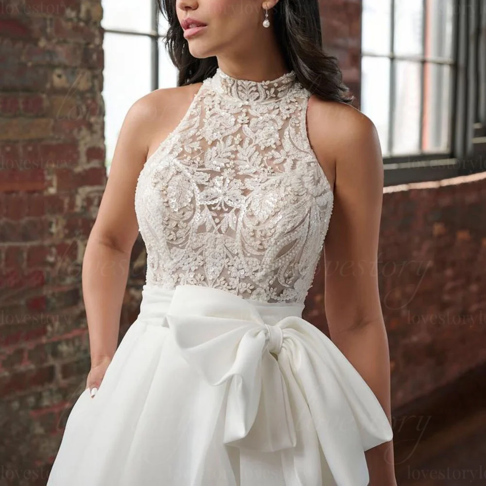 Elegant Custom Shiny Bridal Gowns A-Line Wedding Dresses Tank Sweetheart Neck Lace Up Bride Robes Illusion Robe De Mariée
Elegant Custom Shiny Bridal Gowns A-Line Wedding Dresses Tank Sweetheart Neck Lace Up Bride Robes Illusion Robe De Mariée